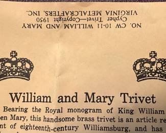 William and Mary Brass Trivet third image