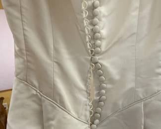 Vintage s or s Satin Wedding Dress with Button Back second image