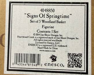 Jim Shore Signs Of Springtime Woodland Basket Figurine Set  