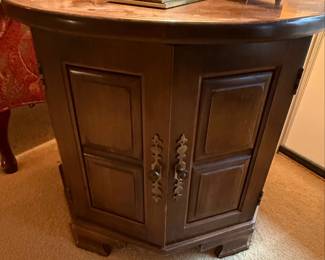 Vintage Ethan Allen Hexagonal Corner Cabinet Table
