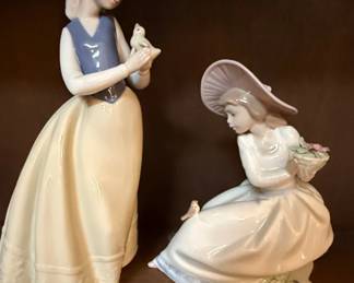 Lladro NAO Porcelain Figurines Feathered Friend  and Nightingales Song 
