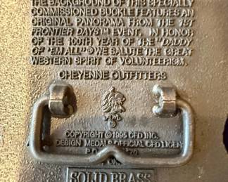 Wyoming Centennial  and Cheyenne Frontier Days th Annual Limited Edition Belt Buckles third image