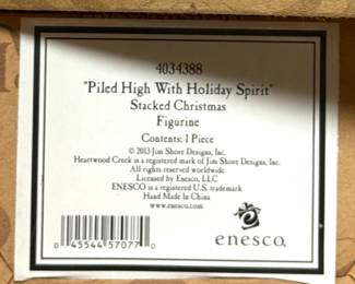 Jim Shore Piled High With Holiday Spirit Stacked Christmas Figurine 