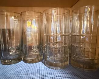 Assorted Vintage Glassware Set with Starburst and Paneled Designs