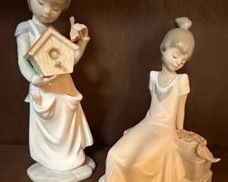 Lladro Porcelain Figurines Santas Magical Workshop  and Nao Spring Has Come 