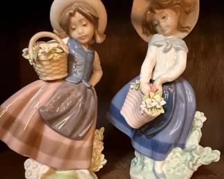 Lladro Porcelain Figurines Sweet Scents  and Pretty Pickings 
