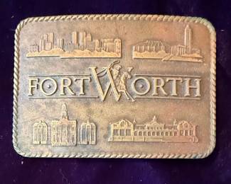 Fort Worth Texas Landmark Belt Buckle