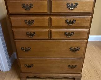 Ethan Allen American Colonial Solid Maple Highboy Dresser