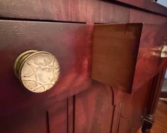 American Empire Crotch Flame Mahogany Sideboard