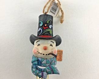 Jim Shore Snowman with Dangle Bell Hanging Ornament 
