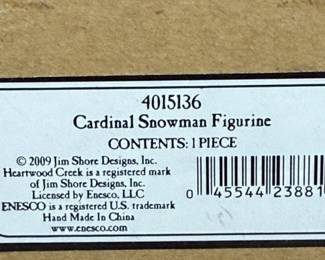 Jim Shore Winter On The Wing Cardinal Snowman Figurine  