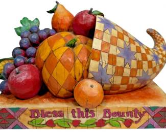 Jim Shore Bless This Bounty Horn of Plenty Figurine 
