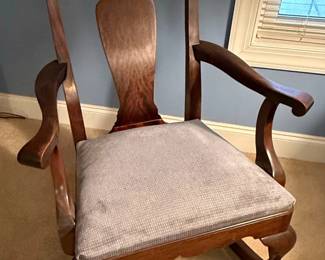 Antique Mahogany Rocking Chair with Queen Anne Legs