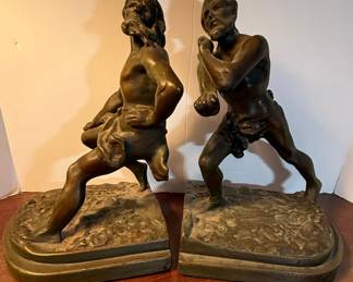 Armor Bronze Bookends Depicting Athletes