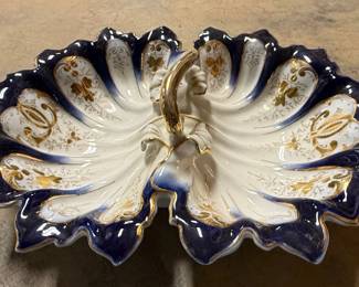 Antique C.T. Altwasser Cobalt Blue Porcelain Serving Dish