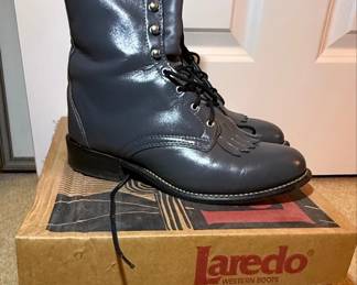 Laredo Womens Gray Kiltie Roper Boots