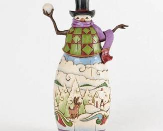 Jim Shore Snowy Wonders Snowman Holding Snowball Classic Figurine 