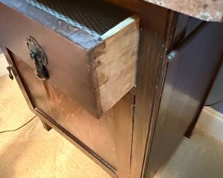 Antique Victorian Walnut Eastlake Washstand with Marble Top 