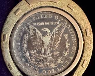 Morgan Silver Dollar Pendant in Horseshoe Mount