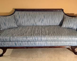 Duncan Phyfe Style Carved Mahogany Sofa