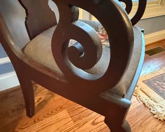 Set of Captains Chairs and Dining Chairs with Floral Needlepoint Upholstery third image