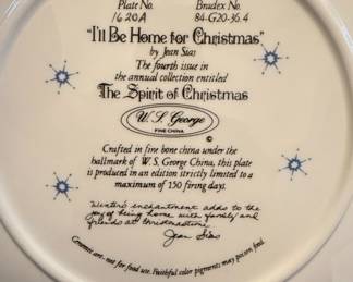 W.S. George The Spirit of Christmas Collector Plates by Jean Sias Set of  second image