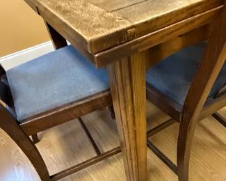Antique Oak Mission or Arts  Crafts Style Dining Table and Chairs Set 