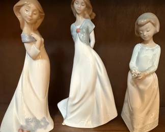 Lladro NAO Porcelain Figurines Girl Butterfly on Dress , Truly in Love  and Treasures of Childhood