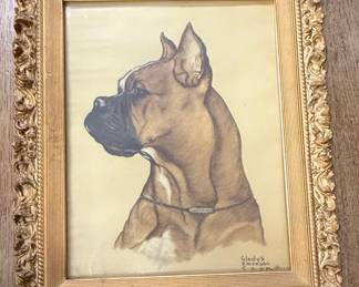 Gladys Emerson Cook Boxer Dog Portrait Print 
