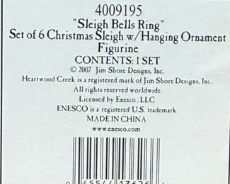 Jim Shore Sleigh Bells Ring Set of Christmas Sleigh w or Hanging Ornament Figurine 