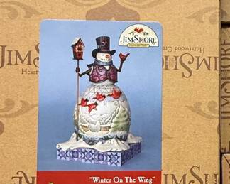 Jim Shore Winter On The Wing Cardinal Snowman Figurine  