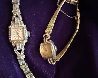 Vintage Padre Jewels Swiss Ladies Watch with Rhinestone Accents and a Longines K Gold Watch