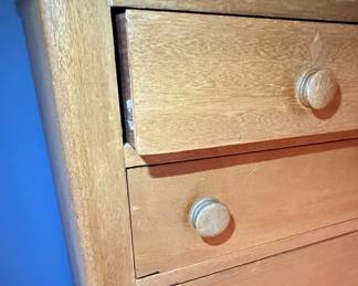 Antique Pine Over Chest of Drawers with Mirror 