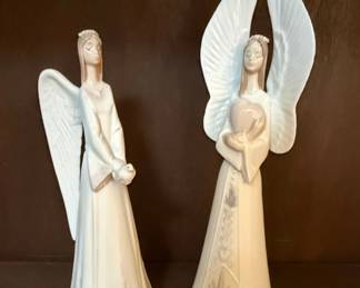 Lladro Porcelain Angel Bells Sounds of Peace  and Sounds of Love 