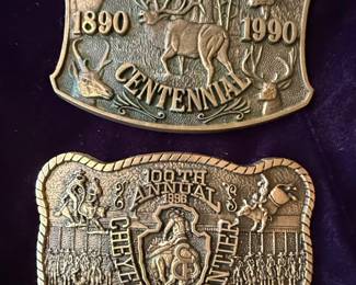 Wyoming Centennial  and Cheyenne Frontier Days th Annual Limited Edition Belt Buckles
