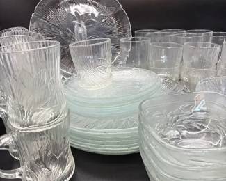 Arcoroc Canterberry Crocus Glass Dinner Set France