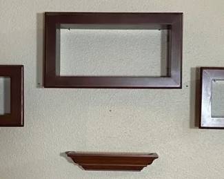Modern Wooden Floating Shadow Box Wall Shelves Set