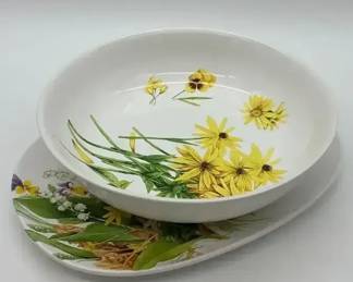 Hallmark Marjolein Bastin, serving platter, serving bowl, floral pattern, botanical dishware, matchi