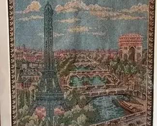 Paris Tapestry Art Eiffel Tower Scene