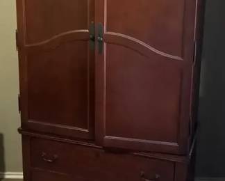 Wood Armoire Cabinet with Double Doors and Drawer