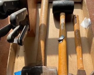 Workshop Hand Tools Lot Knives, Mallets Holders