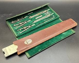 Vintage Iconic Drafting Tools Set Foot Long Feuffel Esser Slide Ruler