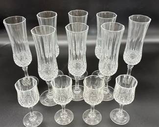 Crystal DArches Longchamp French Lead Crystal Champagne Flutes Cordial