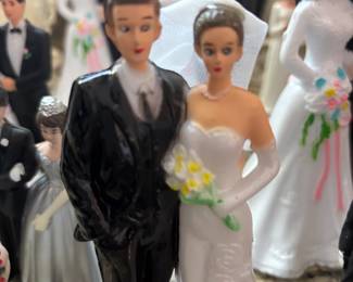 Lots of vintage wedding cake toppers and ephemera!