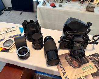 Contax RTS Camera, Case, Instruction Booklets, Extra Lens and Filter