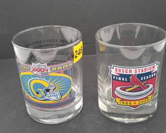 St Louis Rams and Cardinals Champions Whiskey Glasses