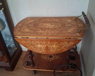 Italian Enlay Beverage Cart. Music Box