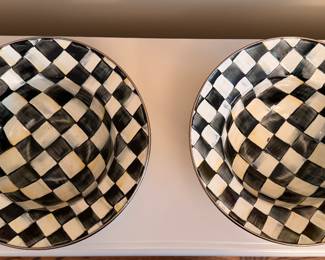 MacKenzie-Childs Courtly Check Enamel Bowls - 2 Available. Each Measures 12" D x 5" H. Photo 1 of 2. 