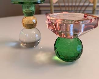 Colored Glass Candle Holders. Photo 4 of 6. 