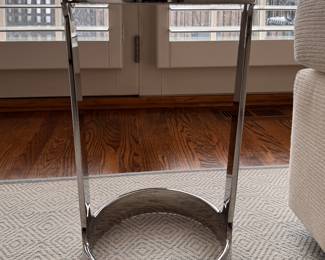 Pair of Chrome & Glass Side Tables. Each Measures 19" H x 12" D. Photo 1 of 2. 